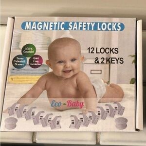 NIB Eco-Baby MAGNETIC SAFETY LOCKS 12 locks & keys